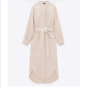 COPY - Zara Beige Belted Voluminous Dress Size M New With Tags